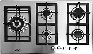 Summit GCJ536SS, 34-Inch-Wide 5-Burner Gas Cooktop, Stainless Steel with Sealed Burners, Cast Iron Grates, NG/LPG Conversion Kit, Wok Ring, Flame Failure Protection, Easy to Clean, Cord Included