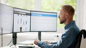 Online Shopping On Desktop Computer