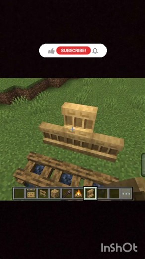 how to make a wooden bench in Minecraft #minecraft #gaming