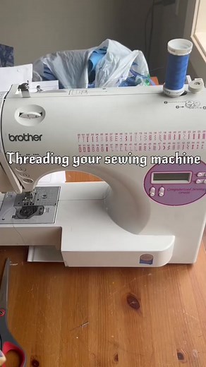 How to thread your sewing machine! #sewing #sewingtiktok #sewingtutorial #howtosew #sewingmachinetips