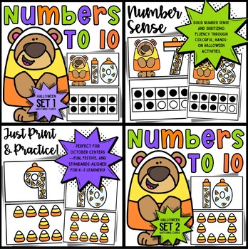 Subitizing Numbers to 10 Matching Cards – Halloween Candy Corn Theme