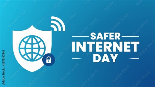 Safer Internet Day Animation: Cybersecurity, Digital Online Safety, and Network Protection Concept Loop