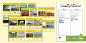 Human and Physical Features of Africa Sorting Cards