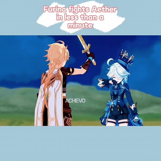 Aether x Furina Animation: Epic Battle in Genshin Impact