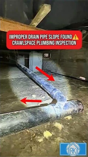This Plumbing Mistake Traps Sewage in the Pipe 🚨 | Crawlspace plumbing inspection #shorts #plumbing