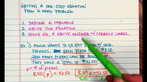 One-step Equation Word Problems