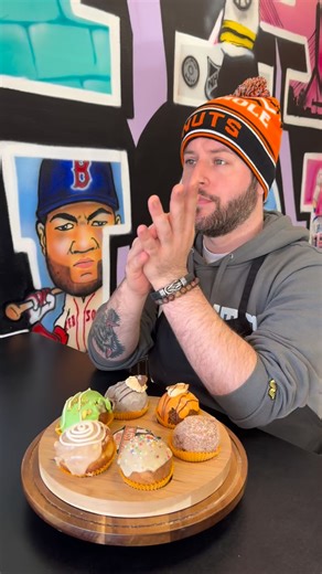 Shane’s got refined taste Today’s lineup: his all-time fave — the Wicked Pissah Pistachio. Rich, nutty, wicked smooth, and officially Shane-approved. If you know, you know. Come taste like a Masshole. #MassHoleDonuts #WickedPissah #PistachioPower #DonutTasting #BostonEats SomervilleEats | Mass Hole Donuts