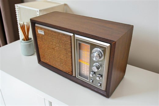 Vintage 70s Sony AM/FM Transistor Radio - Walnussholz - Etsy.de