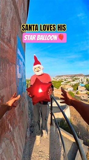 Santa Loves His Star Balloon🎈💦#parkour#spiderman#water#jump#support#viral#jodhpur#india #pov#funny