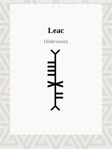 Ogham Word Of the Day leac-slab/stone Learn the history of Ogham and translate your own text at https://OghamLore.com #Ireland #gaeilge #learnontiktok #wordoftheday #ogham