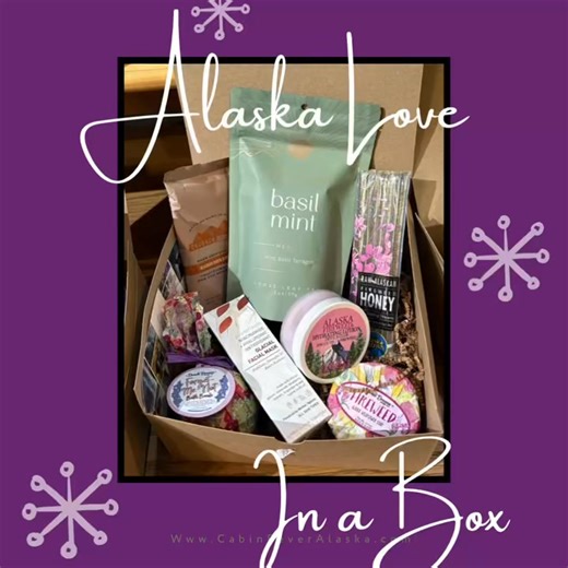 Introducing Cabin Fever’s “ Alaska Love in a Box” This Christmas season, get the “Alaska Love in a Box” for someone who deserves all of the love. It’s got everything they need to pamper themselves: soaps and bath bombs from our friends at Denali Dreams, a Glacial Face Mask, Alaska Fireweed lotion, Felicity Loft herbal tea, Sipping Streams honey sticks and a sweet treat from Chugach Chocolates. This goodie box is sure to make sure they feel loved from the inside out. We’ll even gift wrap and ship