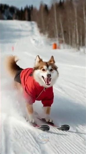 This Husky Thinks He's A Professional Snowboarder! 🐕❄️ | Cutest Winter Dog Ever