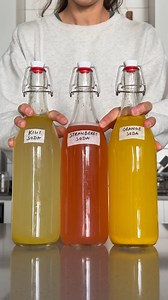 Favorite summer drink incoming: WILD FERMENTED SODAS 🍓🍊🥝 — low in sugar, naturally carbonated and full of probiotics! ✨ I’ve been playing around with different flavors these last months but always go back to variations of these classics: 🍓 strawberry basil 🥝 kiwi mint 🍊 orange 🍋 lemon ginger If you’re interested in detailed recipes with full instructions, safety practices and troubleshooting tips check out my ‘probiotic pantry’ ebook (link in bio) or comment ‘YES’ and I’ll send you the li