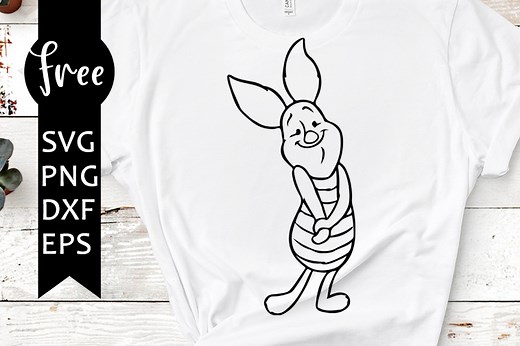 Piglet svg free, winnie the pooh svg, disney svg, instant download, pig svg, outline svg, best disney svg files, cartoon svg, funny svg 0549