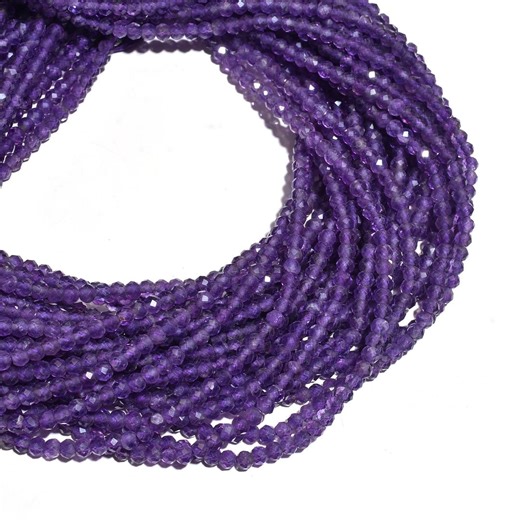 Natural African Amethyst Rondelle Beads 3.7mm, Faceted Micro Crystal Strand for Jewelry Making - Etsy