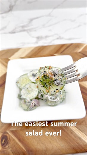 The Easiest Cucumber Everything Bagel Salad You’ll Make All Summer. #shorts