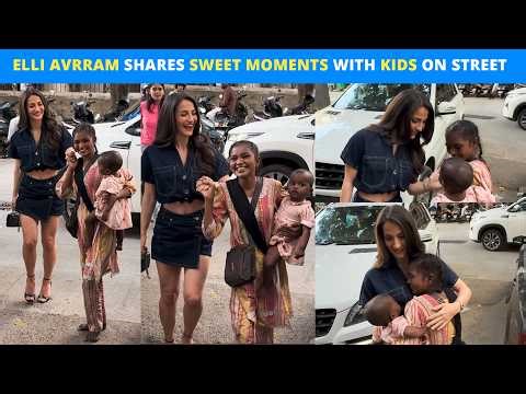 Elli AvrRam Shares Adorable Moment With Kids On Bandra Streets | VIDEO