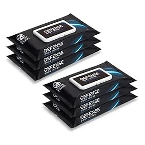 Defense Soap All Natural Body Wipes with Tea Tree Oil | Wrestling, Combat, Camping, Gym, Post Workout Shower Wipes for Men and Women. 40 Count (Pack of 6)