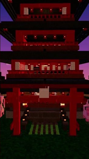 Minecraft Japanese Temple at Sunset ⛩️ #shorts
