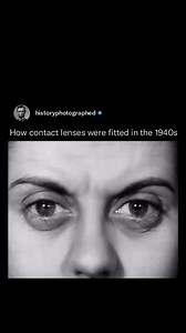 In the 1940s, those suckers were thick, made of glass, and came with an insanely uncomfortable-looking fitting process. To get the shape of the lens just right, the optician had to smush some impression-forming slime right onto your eyeball on the end of a suction cup-type device. | History In Pictures