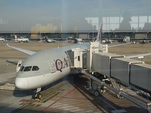 Qatar Airways Boeing 787 Dreamliner business class Brussels to Doha