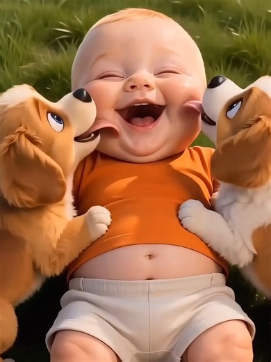 crazy baby love Dog🐶 #TikTokGrowthChallenge #FYP #USA #BabyMood #FunnyBaby