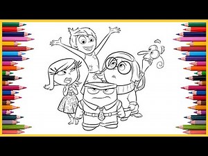 Coloring Inside Out Coloring Pages | Joy, Sadness, Disgust, Fear & Anger | Disney Coloring Book