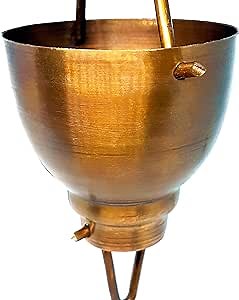 Copper Rain Chain for Gutters - Soothing Chimes for Outdoors - Stunning 8.5ft Outdoor Decor - Green Alternative Downspout Diverter - Functional Outdoor Fountain - Meditation Gifts for Relaxation