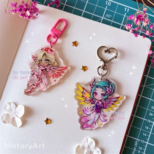 Mercy Overwatch 2 Keychain | Sugar Plum Fairy Mercy Keychain, Mercy Zombie Doctor Charm | Mercy Main Charm | 2.5" Double-sided Acrylic Charm - Etsy