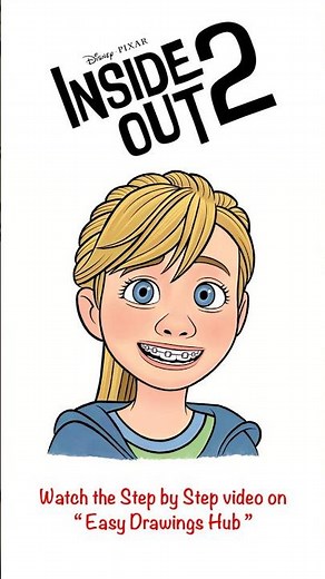 How to draw Riley Andersen from Inside Out 2 - Easy Tutorial