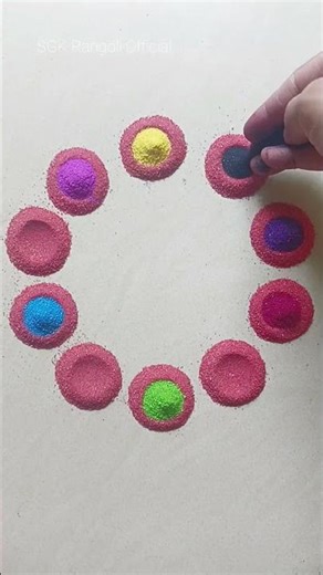 🦚🦋🌈Easy Rangoli Design For Beginners how to make easy and beautiful rangoli simple rangoli#subscribe