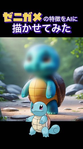 AIアート：ゼニガメの特徴を描かせてみた