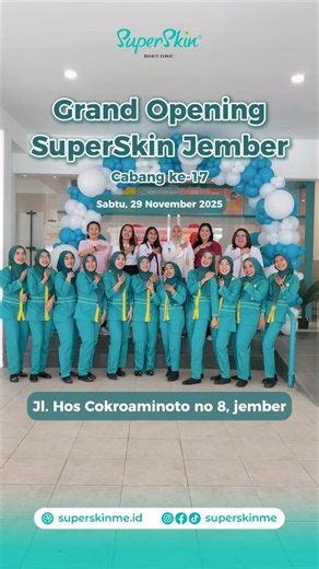 𝗦𝘂𝗽𝗲𝗿𝗦𝗸𝗶𝗻 𝗕𝗲𝗮𝘂𝘁𝘆 𝗖𝗹𝗶𝗻𝗶𝗰️️️® on Instagram: "Keseruan Grand Opening SuperSkin Jember… Best Banget Penuh senyum, penuh antusias, dan yes penuh pasien yang excited banget cobain treatment di cabang baru ini. Thank you Jember vibes-nya seru banget. Mulai dari yang datang buat Grand Opening, yang penasaran sama treatment SuperSkin, sampai yang langsung beli promo openingnya👏 Selamat buat yang termasuk 100 orang pertama dan dapetin promo spesial. Yang belum? Tenang… masih banyak k