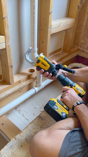 Brad Royce on Instagram: "Cutting PVC With DeWalt Cutter #tools #tips #tutorial #diy #realestate #plumbing"