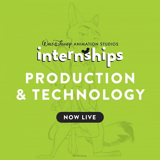 Our 2026 production and technology internships are live! Apply now http://di.sn/6001GoVpB | Disney Animation Careers