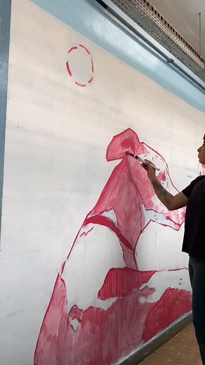 2.6K views | jocelyn Hand Painted Hallway Hound  #dog #mural #paint #art | the pixl plug | Facebook