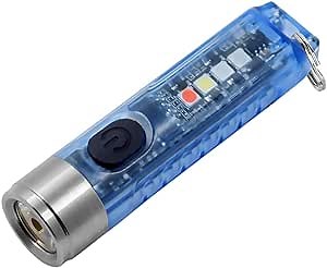 Led Keychain Flashlight USB Rechargeable 400 Lumens Luminous Mini UV Waterproof Multifunction Flashlight,10 Modes Flashlight for Outdoor Camping Reading Checking Gift (Blue)