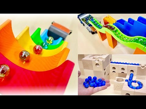 Marble Run Race ASMR ☆ HABA Slope & Bonelund & CUBORO, Dump Truck,Marble Movie Continuously Played