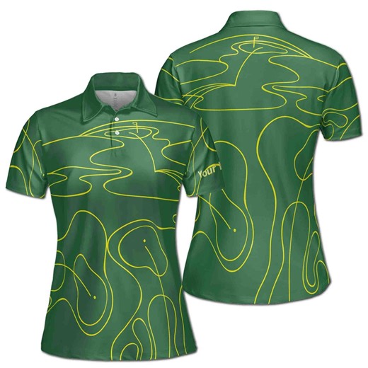 Custom Name Abstract Golf Course Map Topography Women's Polo Shirt S-5XL - Etsy