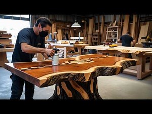 DIY Wood Table With Unique Inlay; Inlay Beautiful- Creative Geometric Wood Pieces;