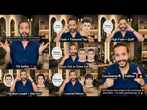 BEST HAIRSTYLE FOR FACE || SHAPE MEN to try || oval round square #viral #viralvideo