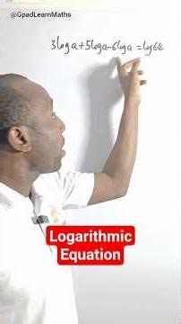 Simplifying Logarithmic Equation #equation #logarithm #log #gpadlearnmaths #stem #maths
