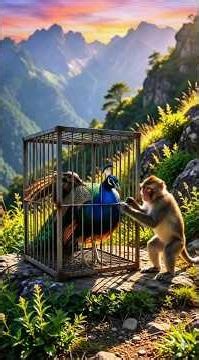 The Monkey Did EVERYTHING to Free the Peacock from the Net!!