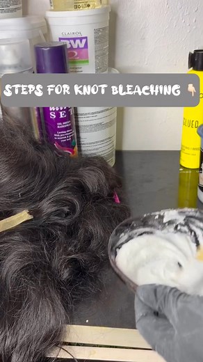 5 Quick steps 👇🏻 Bleach powder and 20vol developer is mixed in equal parts to make the mixture very thick. The mixture should not be runny at all. Apply the mixture on the back of the lace very carefully so as to avoid getting the bleach on the hair strands. Place lace face down on a foil after mixture has been applied and leave for 30-40mins. Ensure you check lace between intervals as some wigs may lift faster than expectedWash afterwards with a clarifying shampoo and a purple shampoo. | GG B