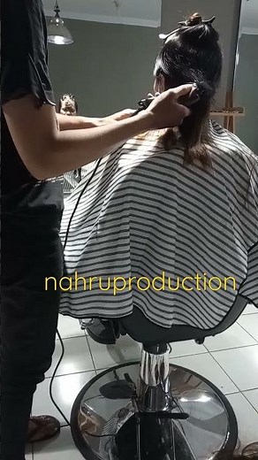 Women Haircut At Barbershop