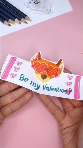 DIY valentines day card zootopia edition.🧡ズートピアのニックのバレンタインカード #zootopia2 #valentinesdaycard