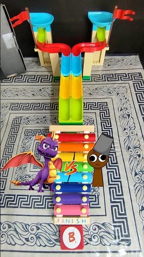 Spyro the Dragon VS Brud Sprunki In Marble Run Xylophone ASMR