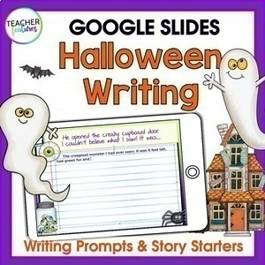 Halloween Descriptive Writing Prompts - Add Details to Writing with Adjectives