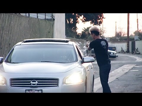 Breaking Car Window In The Hood PRANK!!