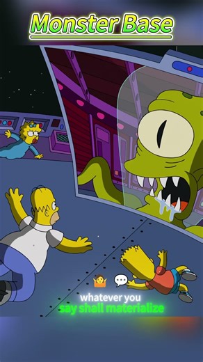 The Simpsons invade the alien monster base 😂 #TheSimpsons #Alien #SciFiComedy